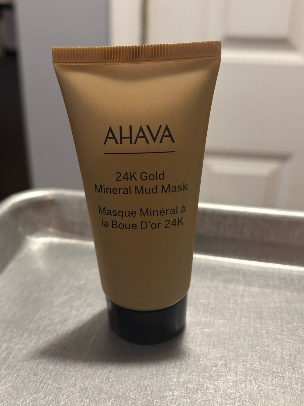 AHAVA 24K Gold Mineral Mud Mask - Metallic Gold Tube with Black Cap